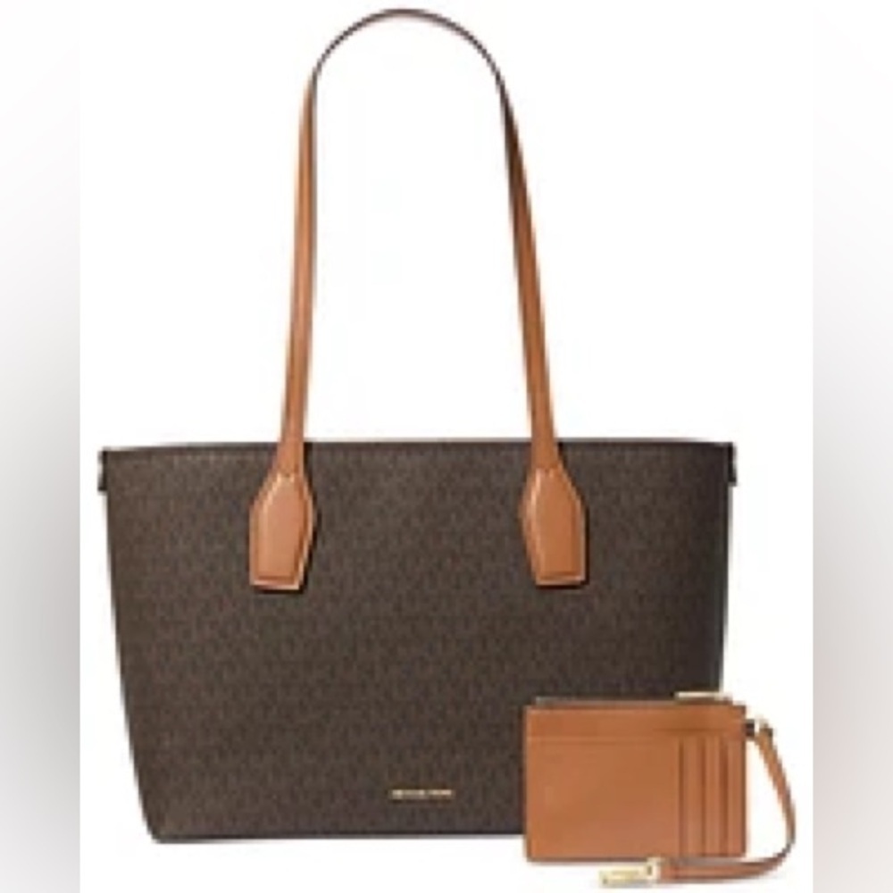 Michael Kors Charlie Logo Tote Brown Acorn Medium NWT - Picture 8 of 16